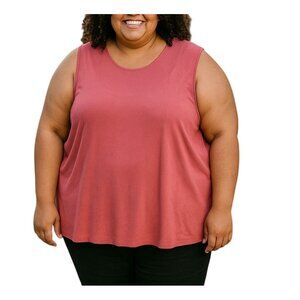 Vikki Vi Womens Sleeveless Pink Tank Top Size 4X